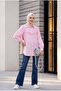 Guipure Tasseled Raw Linen Look Balloon Sleeve Shirt - Powder - 4