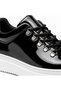Black Patent Leather White Sole Men's Sneakers - Shiny Casual Comfortable Sports Shoes with Soft Insole Kb X4 - 4