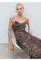 Leopard Print Drawstring Midi Dress - 7
