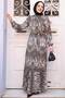 Patterned Gray Hijab Dress 52721Gr - 2