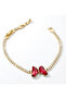 Gold Color Round Embellished Butterfly Pattern Waterway Women's Bracelet