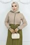 Waist Lace-Up Ribbed Suit Khaki 19237 - 2