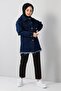 Tassel Detailed Denim Jacket Navy Blue 6011