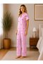 Women's Milan Fabric Comfortable Fit Buttoned Short Sleeve Pajama Set 3149 - 2