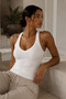 Women's V-Neck Knitted Tank Top Solid Color Slim Fit - 6
