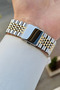 Dial Green Strap Gold Gray Color 40 mm Men's Wristwatch - 4