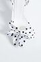 Edith Polka Dot Bow Detailed Pointed Toe Slingback Heeled Shoes - 4