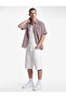Classic Collar Pocket Embroidery Detailed Comfortable Fit Plaid Short Sleeve Shirt