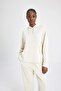 Defactofit Oversize Wide Fit Premium Hooded Kangaroo Pocket Sportsman Sweatshirt B5206Ax24Au - 4