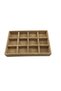 Domestic Production Small Size Suede Fabric Milk Coffee Color 12 Compartments Jewelry Display Drawer Stand - 2