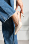 Grase Beige Matte Back Open Buckle Detail Pointed Toe Women's Shoes - 3