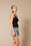 Lace-Detail Strappy Top Black - 3