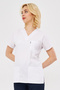 Single Top White Lycra Unisex Bat Sleeve Nurse and Doctor Uniform - 6