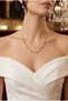 316L Steel Gold Red and White Zircon Stone Vip Station Pendant Antiallergic Non Tarnish Women Necklace