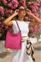 Fuchsia Flotter Leather Women's Shoulder Bag 01Wbu1971