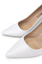 Women's Genuine Leather White Heeled Shoes - 3