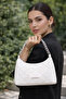 White Quilted Chain Strap Pcs Women's Shoulder Bag |   White Mt1545