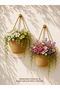 Basket Mini Decorative Basket 2-Piece Flower Pot (Plants and Wooden Hangers Not Included) - 4