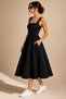 New Season Women's Strappy Square Neckline Elastic Waist Pocketed Comfortable Fit Midi Dress - 2