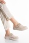 Women's Beige Orthopedic Sole Comfortable Closed-Front Slippers-Sabo Slippers-Hospital Slippers S1680 - 2