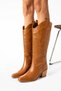 Ptc Albino Women's Western Cowboy Embroidered Heeled Boots-Ptc Tan
