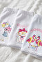 Girl's 3-Piece Printed White Cotton Combed Cotton Mini Shorts Boxer (100% Cotton) Classic Comfortable Fabric - 8290-3 - 3