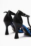 Mian Genuine Leather Blue Belt Detailed Buckle Women's Heeled Shoes - 6