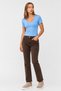 V-Neck Slim Fit Crop T-Shirt-Blue - 4