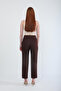 Women's Waist Lycra Side Pocket Jean Trousers - Brown - 6