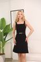 Belted Strap Mini Dress Black - 2
