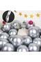 5 Pieces Silver Gray Chrome Shiny Balloon Metallic Mirror Balloon - 2