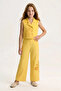 5-14 Years Old Moon Pearl Girls' Trouser Suit-Lemon - 3