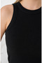 Black Zargo Model Fitted/Fitted Wide Bias Halter Neck Ribbed Stretchy Knitted Crop Blouse - 3