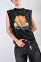 Pink Floyd Sun Printed Black Zero Sleeve T-Shirt - 4
