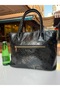 Genuine Leather Patent Leather Printed Women's Shoulder and Hand Bag Tote – with Compartments and Long Strap - 2