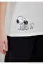 Snoopy Printed Ecru T-Shirt Loose Fit / Comfortable Loose Cut 1614055-70057 - 7