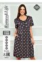 Women's Plus Size Cotton Modal Fabric Button Detailed Patterned Dress 7358