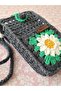 Knitted Phone Bag, with Strap, Natural, Stylish Design - 2