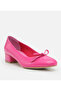 Genuine Leather Fuchsia Women's Thick Heel - 2