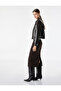 Glittery Midi Striped Pencil Skirt with Slit Detail - 2