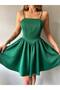 فستان ساتان بدون حمالات مع حزام قابل للتعديل - زمرد زمرد - 2