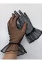 Black Rose Evening Dress Bridal Glove Black - 3