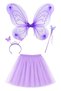 Lilac Purple Butterfly Costume Set - Tutu Skirt, Wings, Crown and Wand |   Girl's Party and Show Accessory