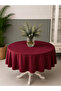 Pearl Velvet Textured Round Tablecloth Burgundy - 3