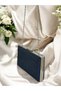 Navy Blue Color Single Side Stone Metal Handle Women's Evening Dress Bag Wedding Engagement Graduation - 5