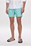 ملابس سباحة قصيرة باللون الفيروزي بقصة عادية
