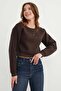 3 Thread Crop Sweatshirt with Heart Accessories - 3