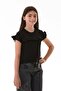 Ribbed Front Ruffled Lycra Girl's Bodysuit - 3