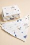 7-Pack 100% Cotton 2-Layer Checkered Muslin Baby Drool Bib Wipes 4 Wipes-3 Bibs - 2