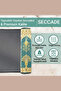 Leather -backed prayer mat for car, workplace, with carrying bag, gift item, 70x110cm, Gold-plated oil lamp. - 3